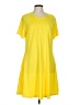 Unbranded Solid Yellow Casual Dress Size L - photo 1