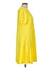 Unbranded Solid Yellow Casual Dress Size L - photo 4