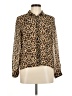 Divided by H&M Animal Print Brown Long Sleeve Blouse Size 6 - photo 1