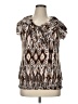 Cato Brown Short Sleeve Blouse Size XL - photo 1