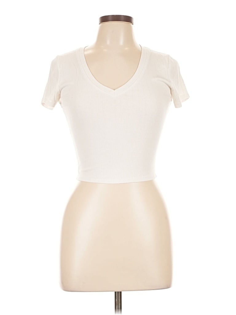 Pre-owned Bozzolo Short Sleeve Turtleneck In White