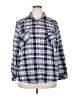 Matchstick 100% Cotton Plaid Blue Long Sleeve Button-Down Shirt Size XXL - photo 1