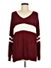 Unbranded 100% Viscose Color Block Burgundy Pullover Sweater Size M - photo 1