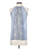 Joie 100% Silk Floral Blue Sleeveless Silk Top Size XS - photo 2
