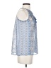 Joie 100% Silk Floral Blue Sleeveless Silk Top Size XS - photo 4