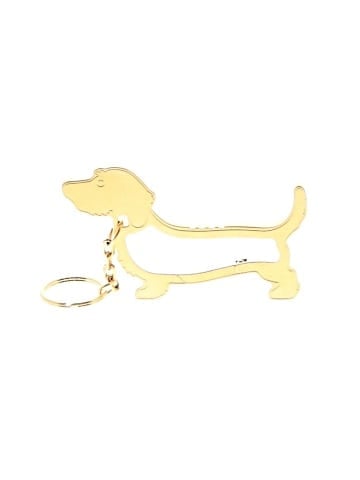 Thom Browne Gold Hector Icon Carabiner Keychain  (view 1)
