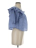 Zara Blue Short Sleeve Blouse Size S - photo 4