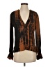 A.L.C. 100% Silk Brown Long Sleeve Silk Top Size 2 - photo 1
