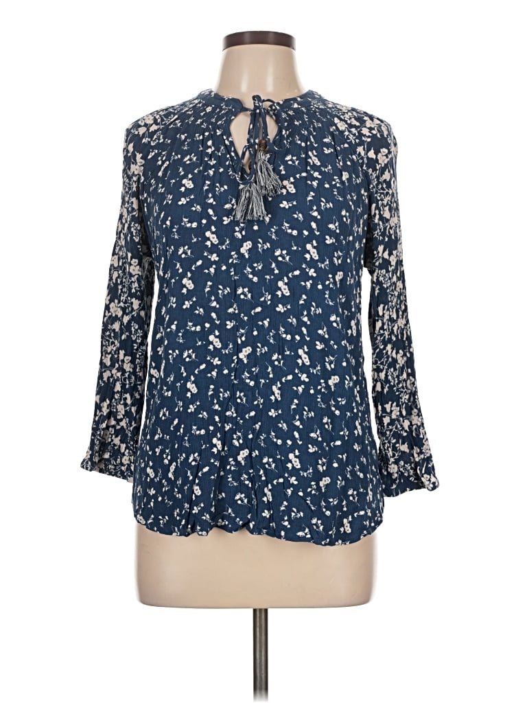 Pre-owned Mason & Belle Long Sleeve Blouse In Blue