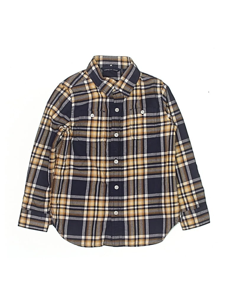 Pre-owned Janie And Jack Kids' Long Sleeve Button Down Shirt In Yellow