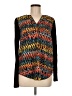 Kensie 100% Polyester Chevron-herringbone Stripes Graphic Orange Long Sleeve Blouse Size M - photo 1