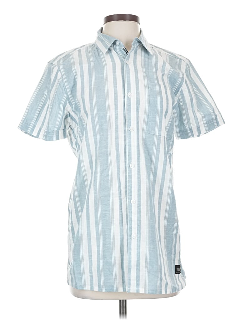 Pre-owned Silver Jeans Co. Short Sleeve Button Down Shirt In Blue