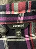 Express 100% Cotton Plaid Black Long Sleeve Blouse Size S - photo 7