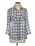 Seven7 100% Cotton Plaid Blue 3/4 Sleeve Button-Down Shirt Size S - photo 1