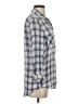 Seven7 100% Cotton Plaid Blue 3/4 Sleeve Button-Down Shirt Size S - photo 4
