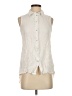Fever Ivory Sleeveless Button-Down Shirt Size S - photo 1