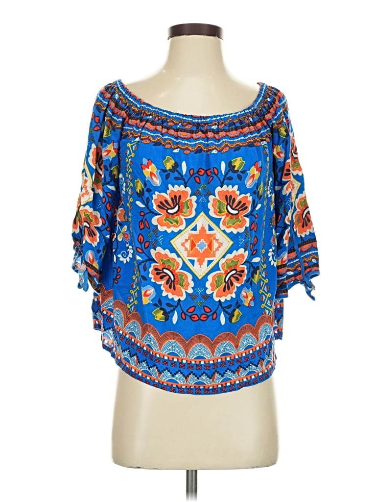 Pre-owned Flying Tomato 3/4 Sleeve T-shirt In Blue