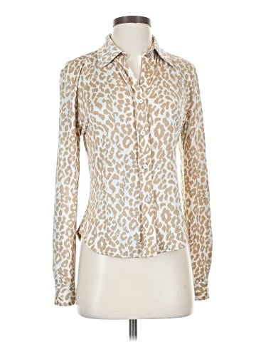 h&g Long Sleeve Silk Top (view 1)