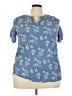 Ember 100% Polyester Blue Short Sleeve Blouse Size 2X - photo 1