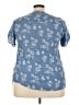 Ember 100% Polyester Blue Short Sleeve Blouse Size 2X - photo 2