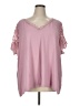Unbranded 100% Polyester Pink Short Sleeve Blouse Size 1X - photo 1
