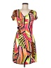 Assorted Brands Graphic Orange Pink Casual Dress Size M (estimated) - photo 1