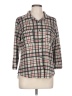 Love Scarlett Plaid Gray 3/4 Sleeve Blouse Size L - photo 1