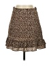 Aqua 100% Polyester Animal Print Brown Casual Skirt Size S - photo 1