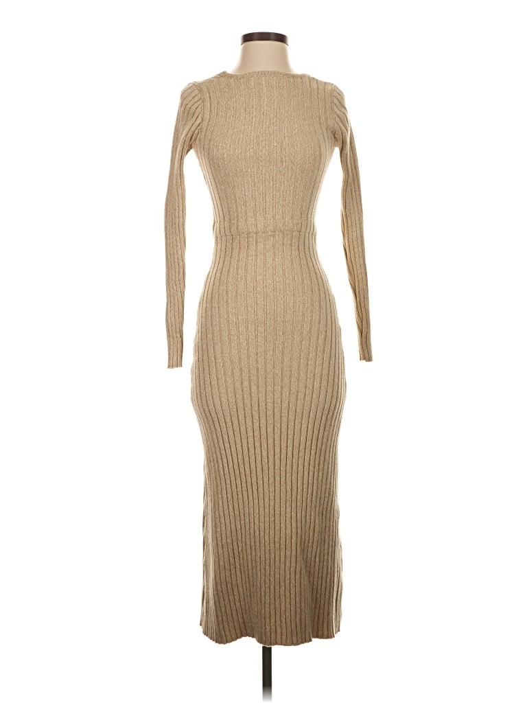 Lioness Casual Dress - Sweater Dress: Tan Dresses - Used - Size Small