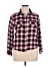 Love Notes 100% Cotton Plaid Red Long Sleeve Button-Down Shirt Size XL - photo 1