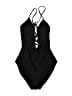 Unbranded Solid Black One Piece Swimsuit Size L - photo 1
