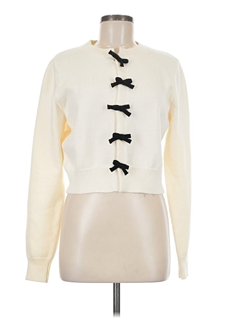 Pre-owned Cider Cardigan Sweater In White