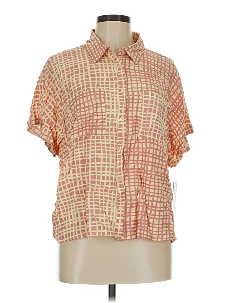 Pre-owned Lularoe Short Sleeve Blouse In Orange