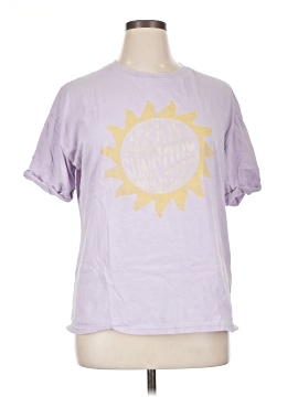 Haut C&C California Violet Manches Longues Col V - Taille XS, 100% Coton - Occasion Très Bon état