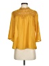 Self Esteem 100% Polyester Yellow 3/4 Sleeve Blouse Size S - photo 1