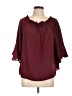 Single 100% Polyester Burgundy 3/4 Sleeve Blouse Size L - photo 1