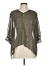 H&M 100% Polyester Animal Print Silver 3/4 Sleeve Blouse Size 10 - photo 1
