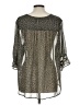 H&M 100% Polyester Animal Print Silver 3/4 Sleeve Blouse Size 10 - photo 2