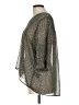 H&M 100% Polyester Animal Print Silver 3/4 Sleeve Blouse Size 10 - photo 5