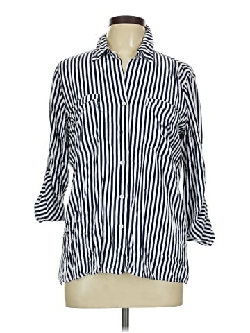 Just Living 3/4 Sleeve Button-Down Shirt (view 1)