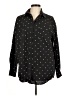 Boohoo 100% Cotton Polka Dots Black Long Sleeve Button-Down Shirt Size 8 - photo 1