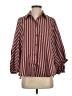 Glam 100% Polyester Stripes Burgundy 3/4 Sleeve Blouse Size S - photo 1