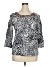 Jason Maxwell 100% Cotton Gray 3/4 Sleeve Blouse Size XL - photo 1