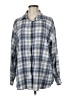 Shein 100% Polyester Plaid Blue 3/4 Sleeve Blouse Size 6 - photo 1