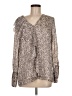 Banana Republic 100% Polyester Silver Long Sleeve Blouse Size M - photo 1