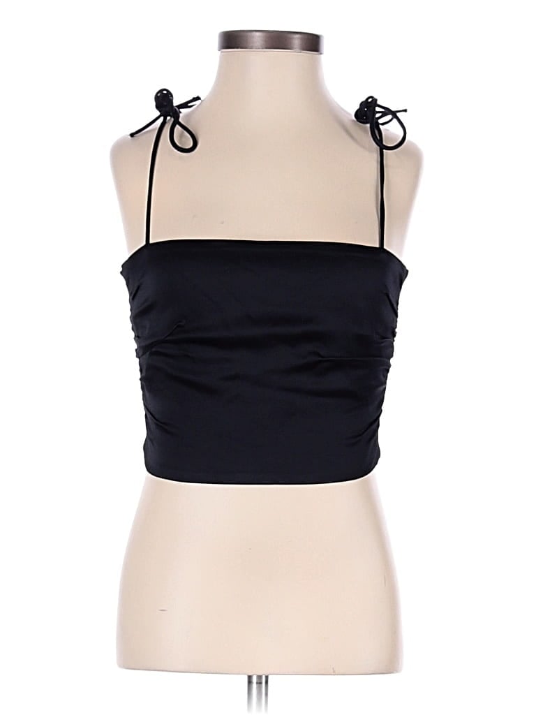 Zara Sleeveless Top Black Halter Neckline Tops