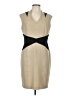 Sandra Darren Chevron-herringbone Tan Cocktail Dress Size 10 - photo 1