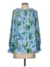 Talbots 100% Polyester Blue 3/4 Sleeve Blouse Size XS - photo 2