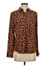 Rails Animal Print Brown Long Sleeve Blouse Size S - photo 1