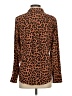Rails Animal Print Brown Long Sleeve Blouse Size S - photo 2